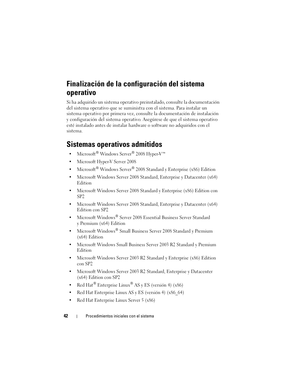 Sistemas operativos admitidos | Dell PowerEdge T410 User Manual | Page 44 / 50