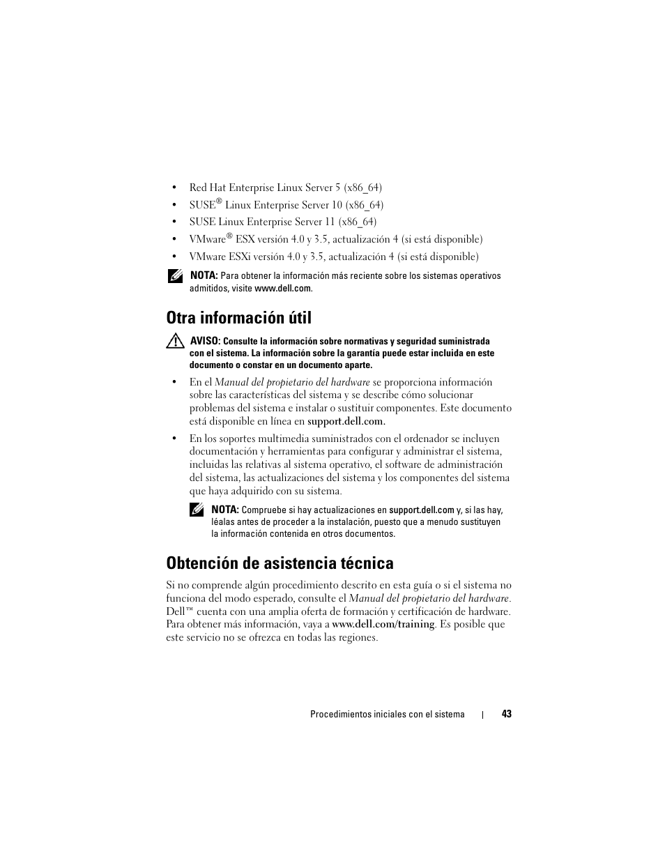 Otra información útil, Obtención de asistencia técnica | Dell PowerEdge T410 User Manual | Page 45 / 50