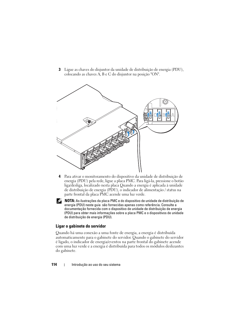 Ligar o gabinete do servidor | Dell PowerEdge C8000 User Manual | Page 116 / 178