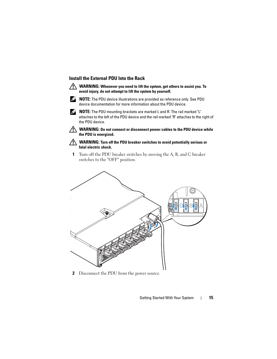 Install the external pdu into the rack | Dell PowerEdge C8000 User Manual | Page 17 / 178
