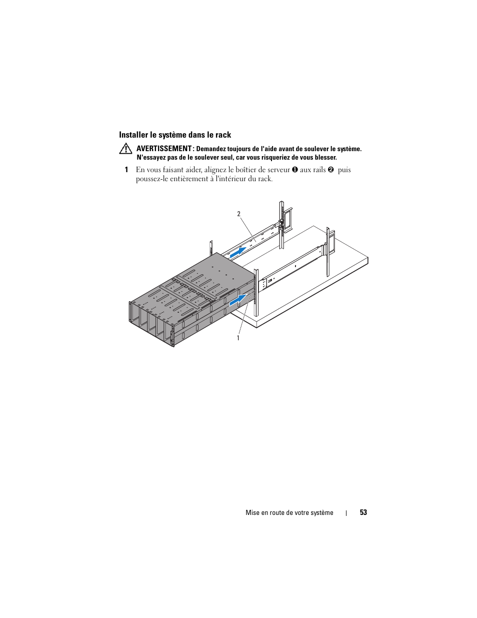 Installer le système dans le rack | Dell PowerEdge C8000 User Manual | Page 55 / 178