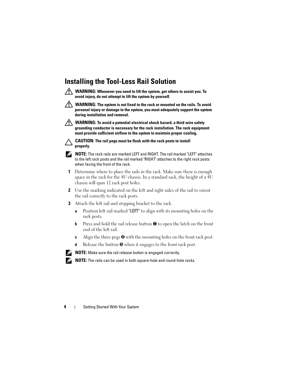Installing the tool-less rail solution | Dell PowerEdge C8000 User Manual | Page 6 / 178