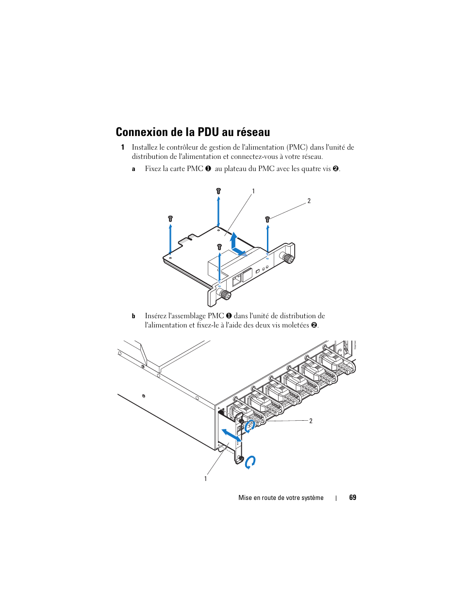 Connexion de la pdu au réseau | Dell PowerEdge C8000 User Manual | Page 71 / 178