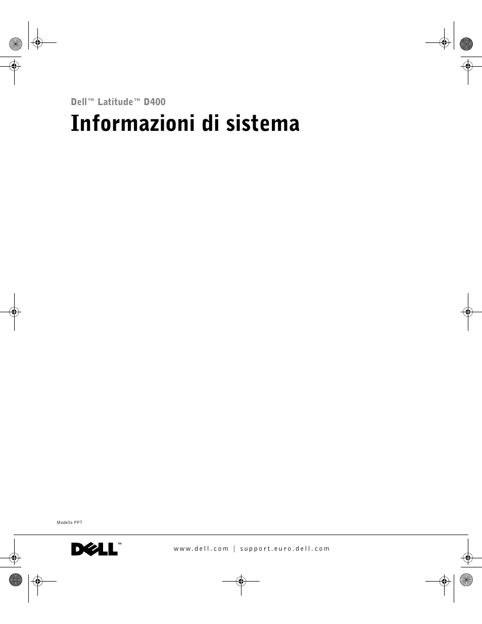 Informazioni di sistema | Dell LATITUDE D400 User Manual | Page 101 / 178