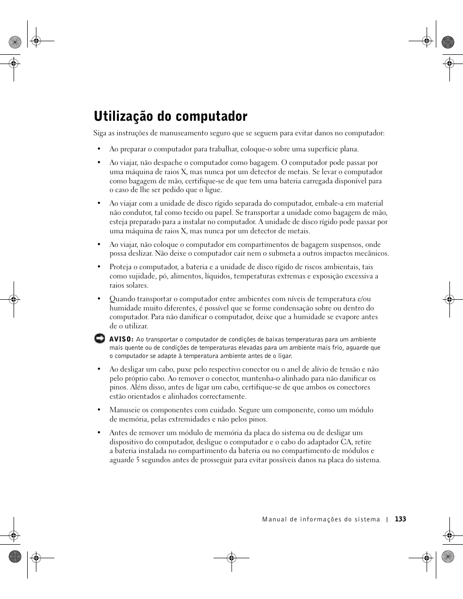 Utilização do computador | Dell LATITUDE D400 User Manual | Page 135 / 178