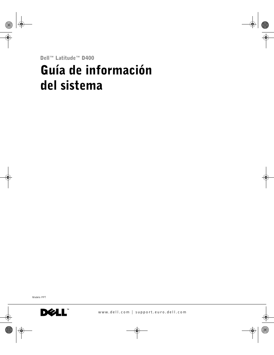 Guía de información del sistema | Dell LATITUDE D400 User Manual | Page 151 / 178