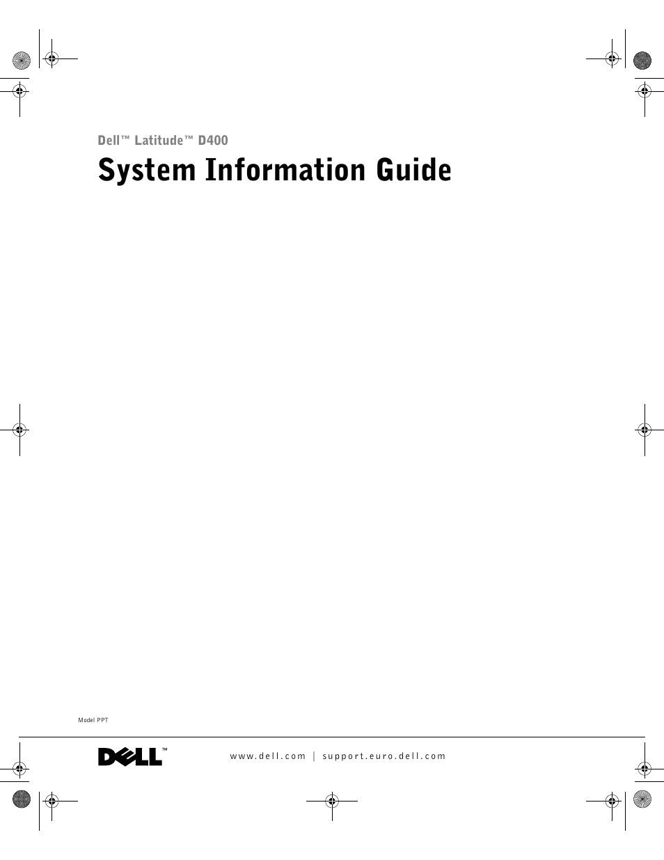System information guide | Dell LATITUDE D400 User Manual | Page 3 / 178