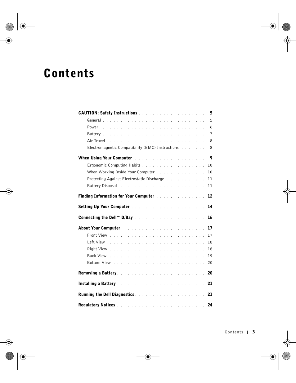 Dell LATITUDE D400 User Manual | Page 5 / 178