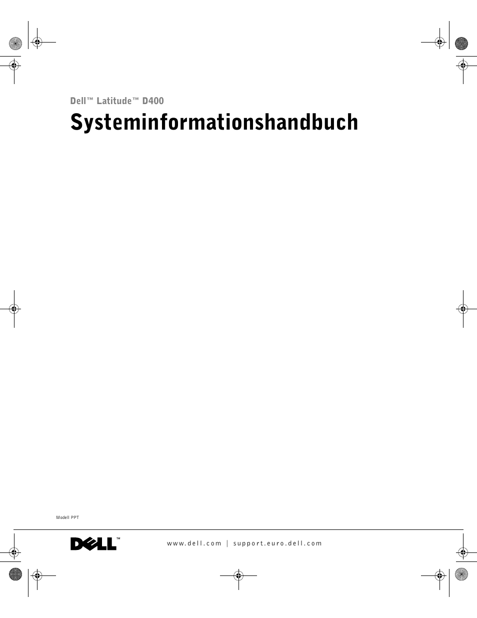 Systeminformationshandbuch | Dell LATITUDE D400 User Manual | Page 75 / 178