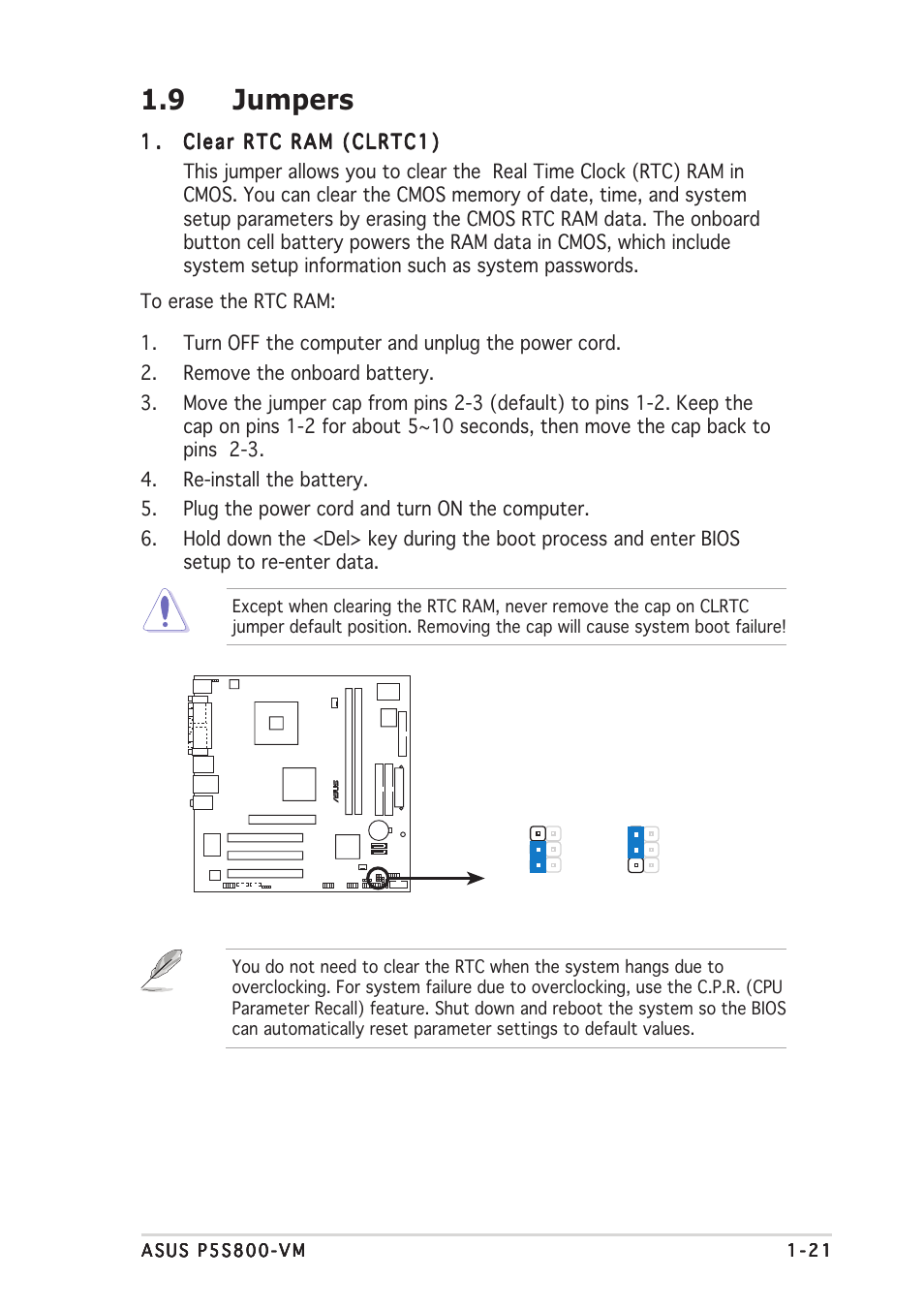 9 jumpers | Asus P5S800-VM User Manual | Page 33 / 86