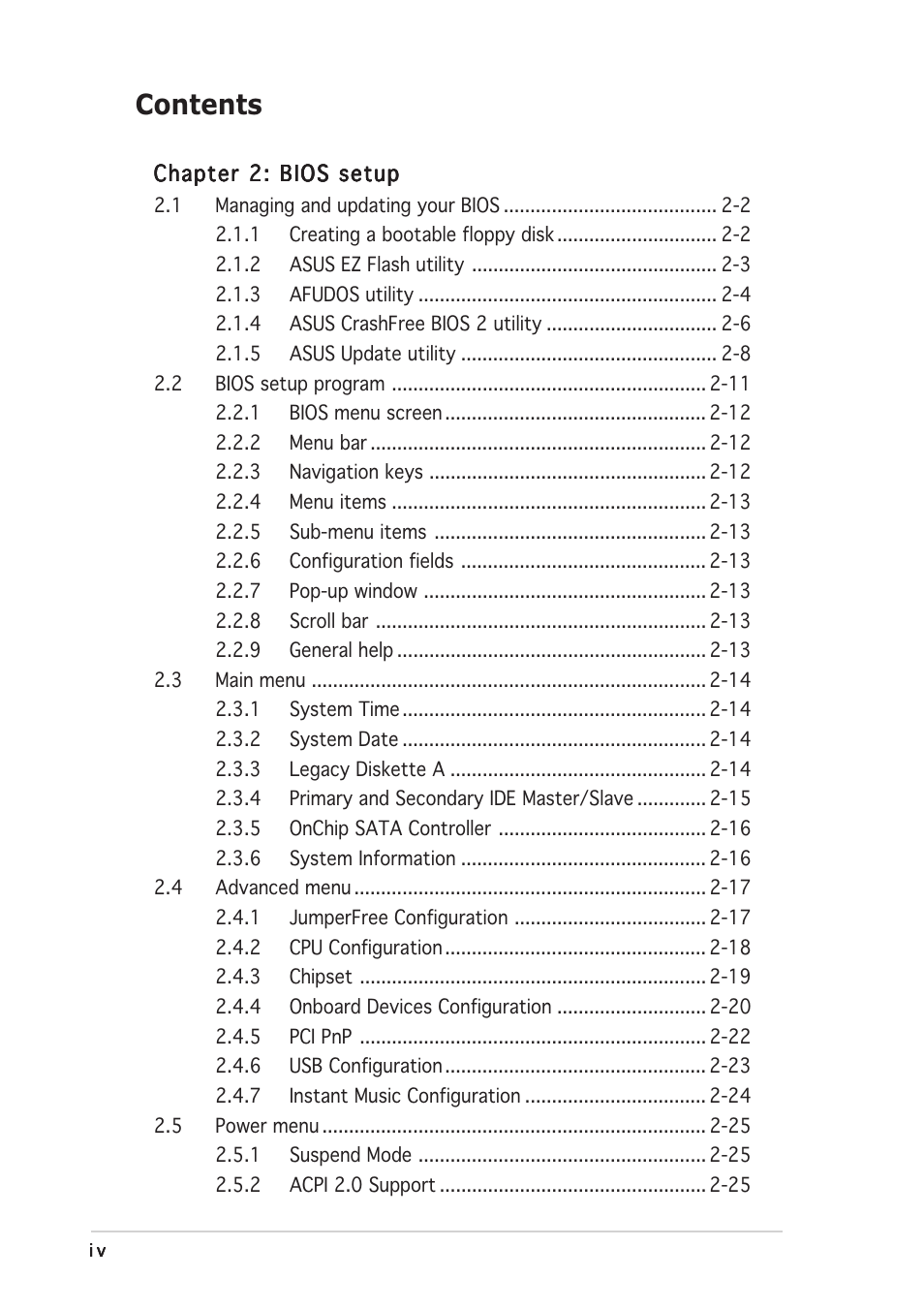 Asus P5S800-VM User Manual | Page 4 / 86
