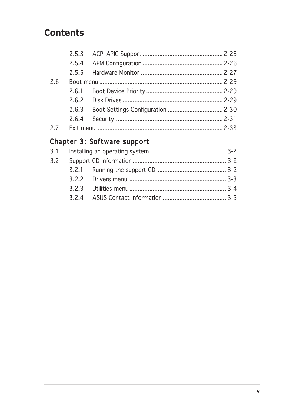 Asus P5S800-VM User Manual | Page 5 / 86