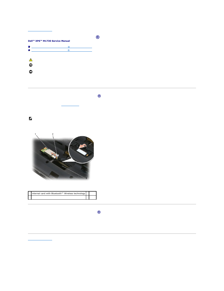 Internal card with bluetooth® wireless technology | Dell XPS M1730 (M1730, Late 2007) User Manual | Page 8 / 45