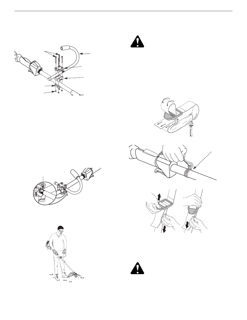 Installation et réglage de la poignée en j, Installer le harnais | MTD YM26BC User Manual | Page 38 / 96