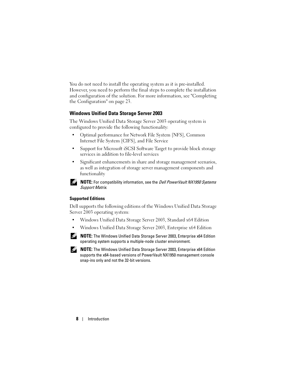 Windows unified data storage server 2003 | Dell PowerVault NX1950 User Manual | Page 10 / 258