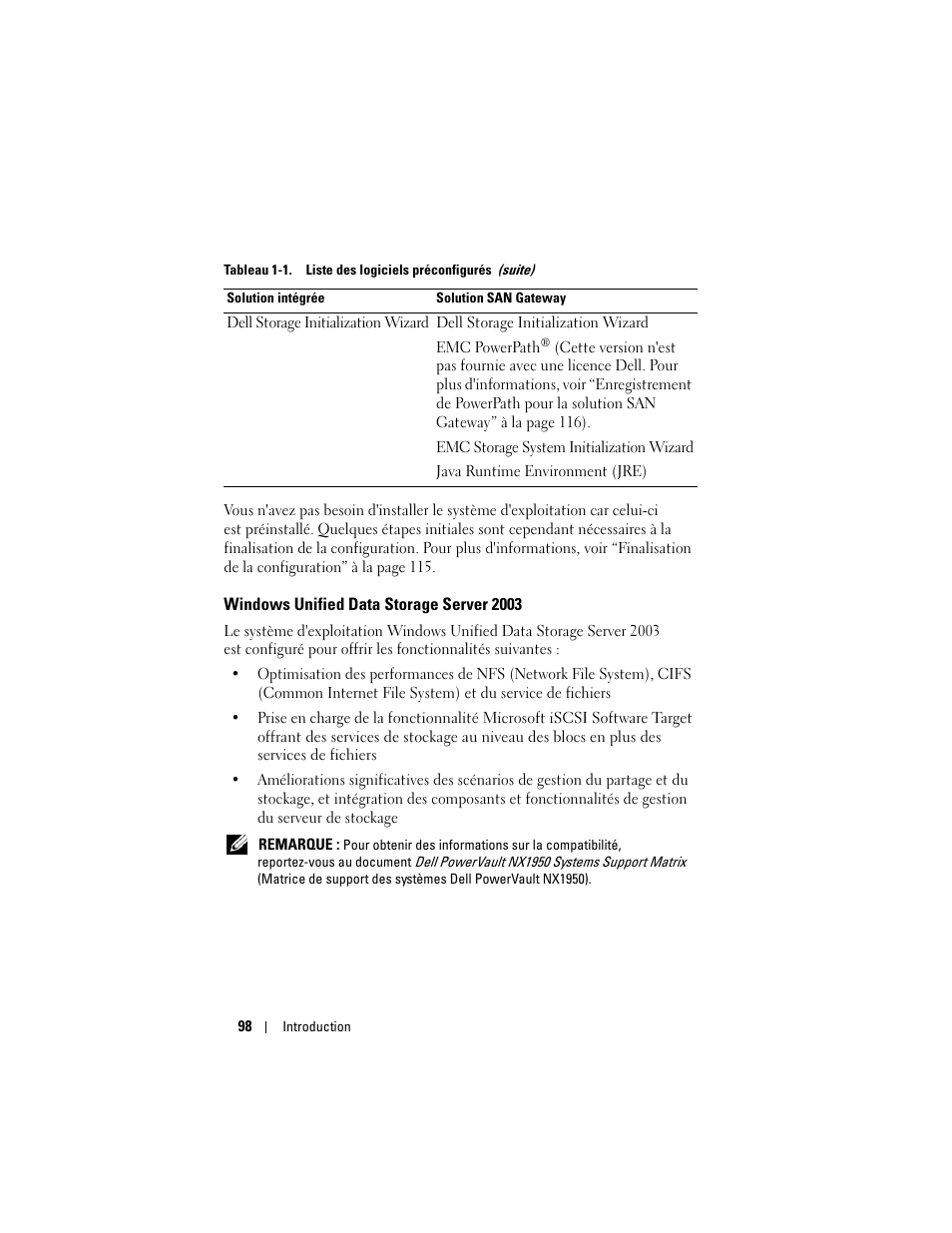 Windows unified data storage server 2003 | Dell PowerVault NX1950 User Manual | Page 100 / 258