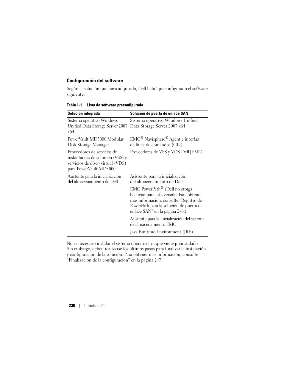Configuración del software | Dell PowerVault NX1950 User Manual | Page 232 / 258