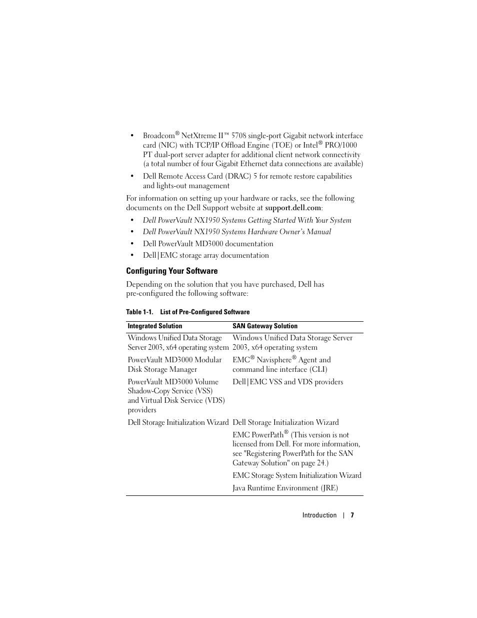Configuring your software | Dell PowerVault NX1950 User Manual | Page 9 / 258