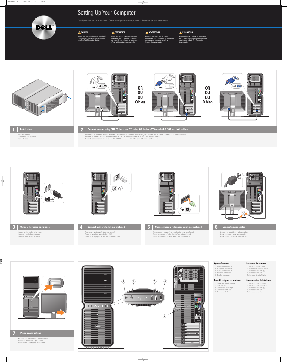 Dell XPS 720 (Mid 2007) User Manual | 2 pages