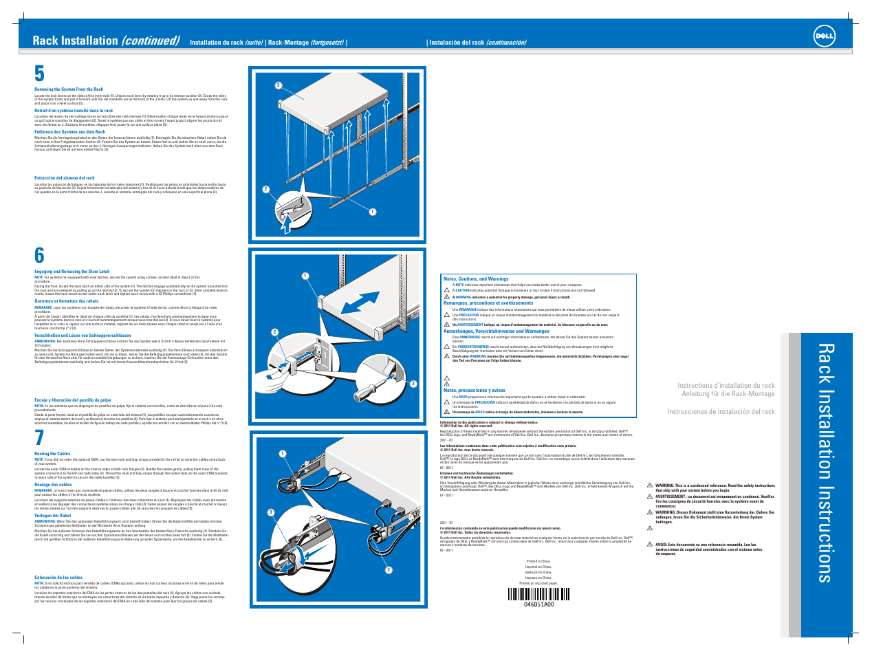 Rack installation instructions, Continued), Rack installation | Dell PowerEdge R630 User Manual | Page 2 / 2