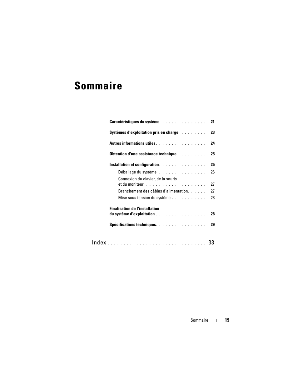 Sommaire, Index | Dell PowerVault DP100 User Manual | Page 21 / 72