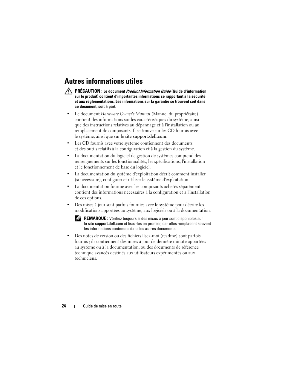 Autres informations utiles | Dell PowerVault DP100 User Manual | Page 26 / 72