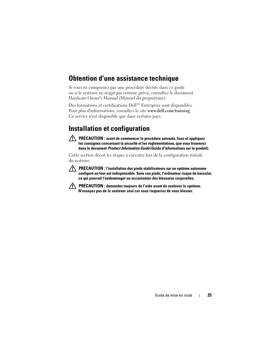 Obtention d'une assistance technique, Installation et configuration | Dell PowerVault DP100 User Manual | Page 27 / 72