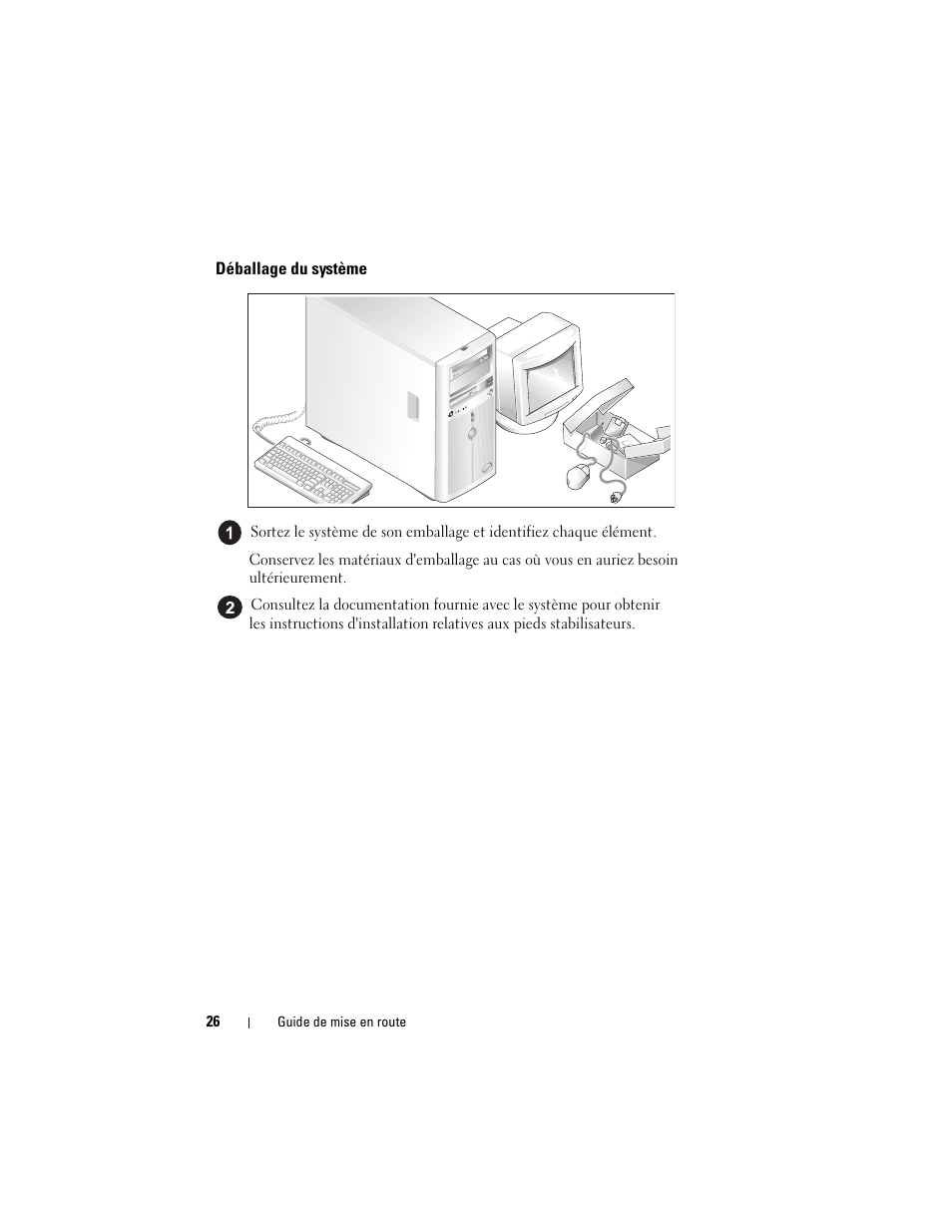 Déballage du système | Dell PowerVault DP100 User Manual | Page 28 / 72
