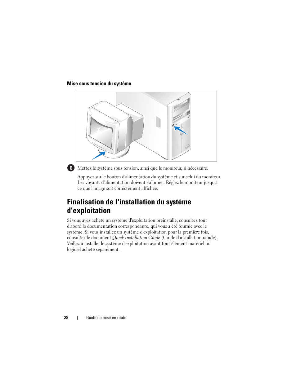 Mise sous tension du système | Dell PowerVault DP100 User Manual | Page 30 / 72