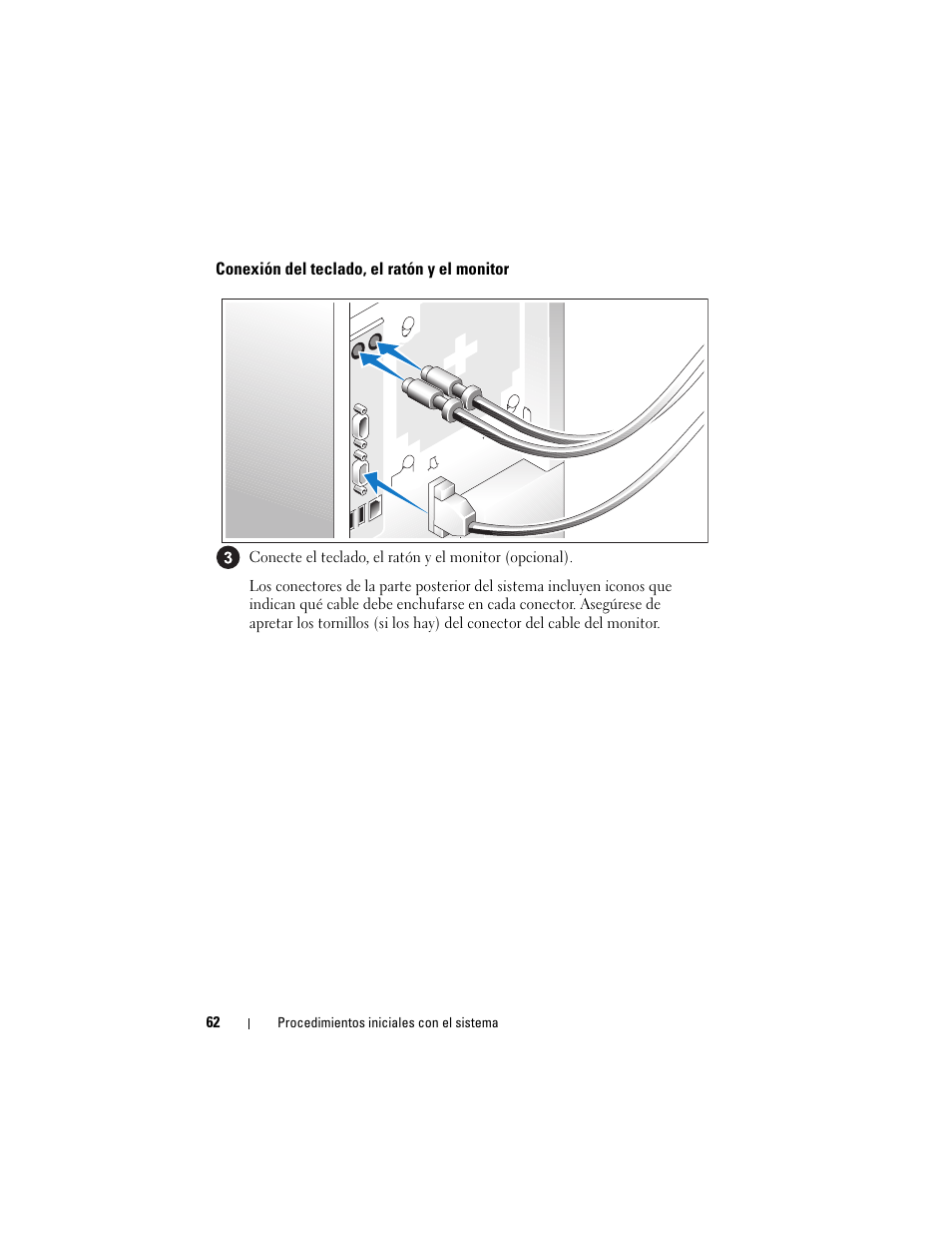 Conexión del teclado, el ratón y el monitor | Dell PowerVault DP100 User Manual | Page 64 / 72