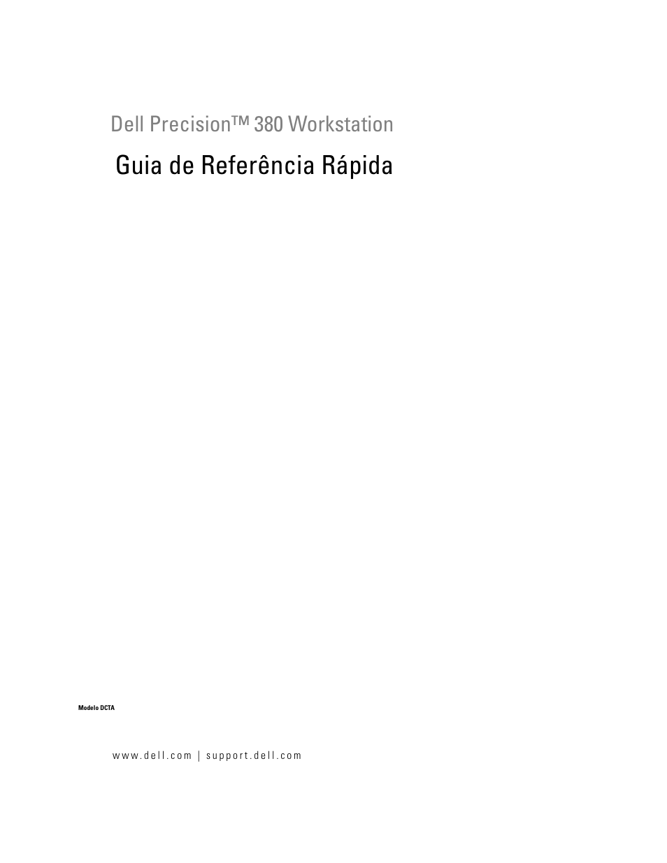 Guia de referência rápida, Dell precision™ 380 workstation | Dell Precision 380 User Manual | Page 93 / 186