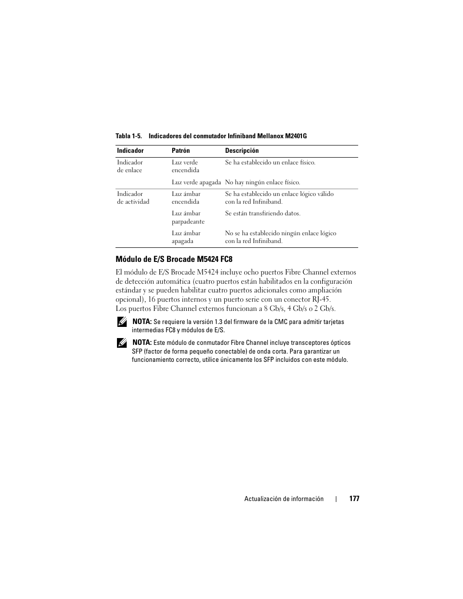 Módulo de e/s brocade m5424 fc8 | Dell PowerEdge M610x User Manual | Page 177 / 186