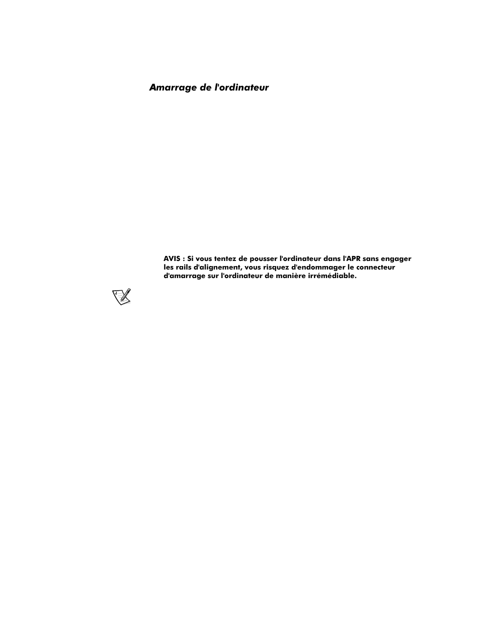 Amarrage de l'ordinateur, Amarrage de l'ordinateur -5 | Dell Inspiron 8000 User Manual | Page 39 / 158