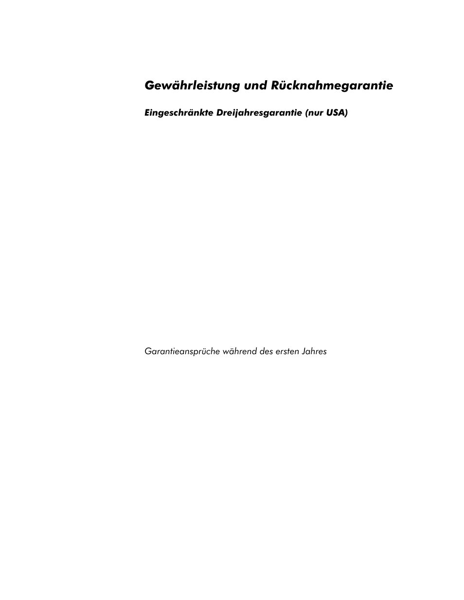 Gewährleistung und rücknahmegarantie, Eingeschränkte dreijahresgarantie (nur usa), Garantieansprüche während des ersten jahres | Gewährleistung und rücknahmegarantie -21, Eingeschränkte dreijahresgarantie (nur usa) -21, Garantieansprüche während des ersten jahres -21 | Dell Inspiron 8000 User Manual | Page 87 / 158