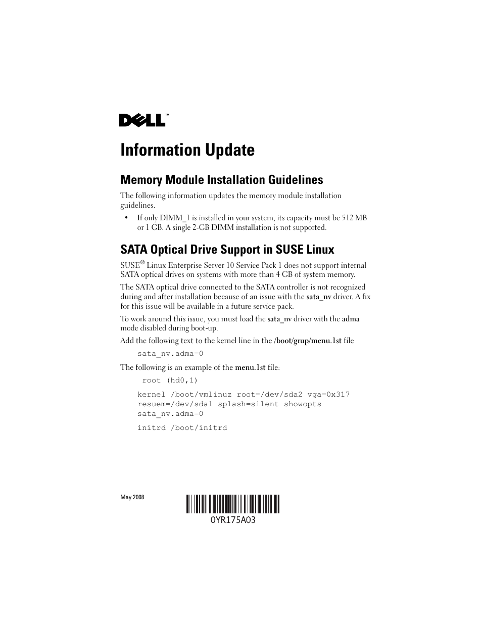 Dell PowerEdge T105 User Manual | 22 pages