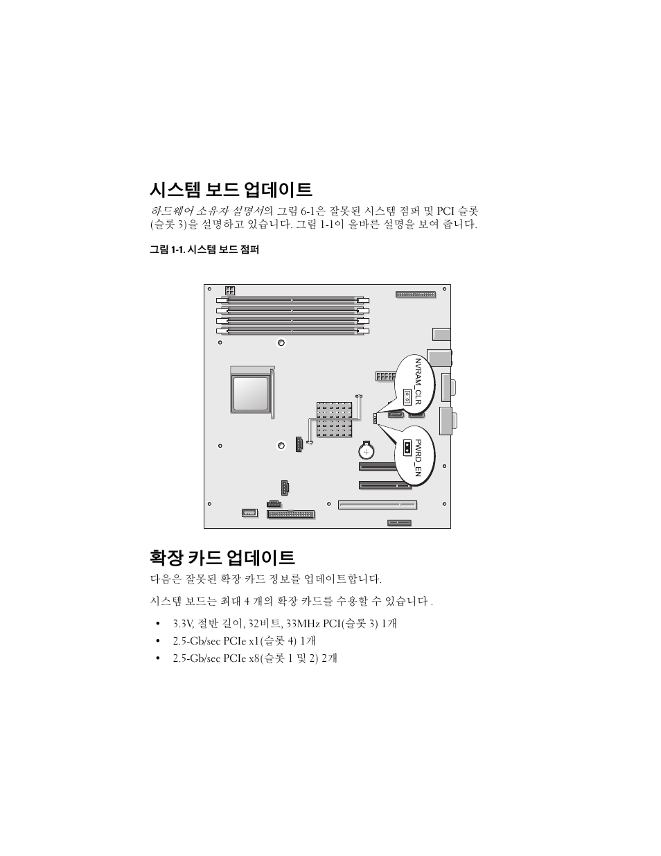 시스템 보드 업데이트, 확장 카드 업데이트 | Dell PowerEdge T105 User Manual | Page 18 / 22