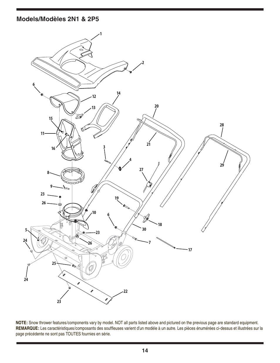 Models/modèles 2n1 & 2p5 | Bolens 2P5 User Manual | Page 14 / 32