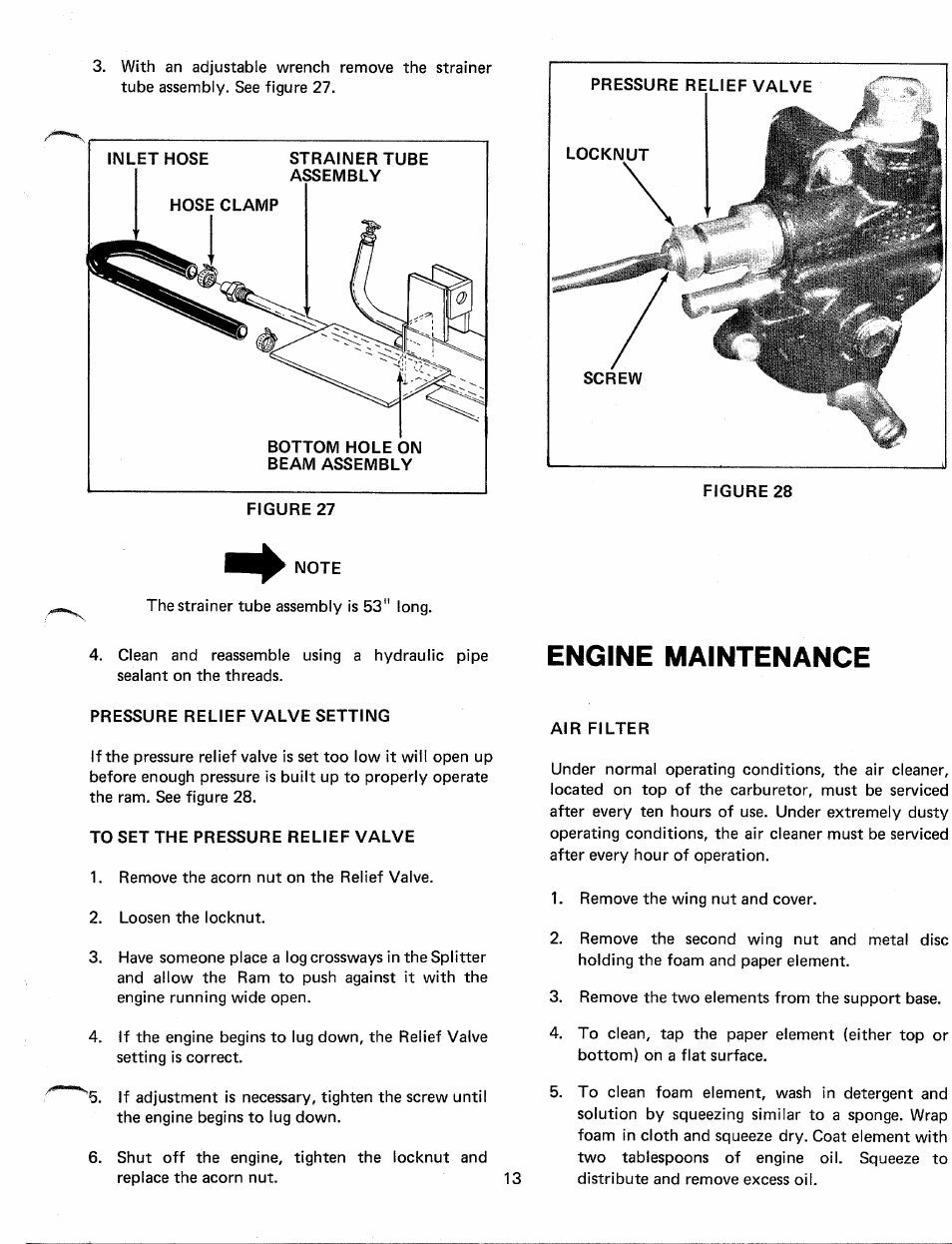 Engine maintenance | Bolens 248-645A User Manual | Page 13 / 19