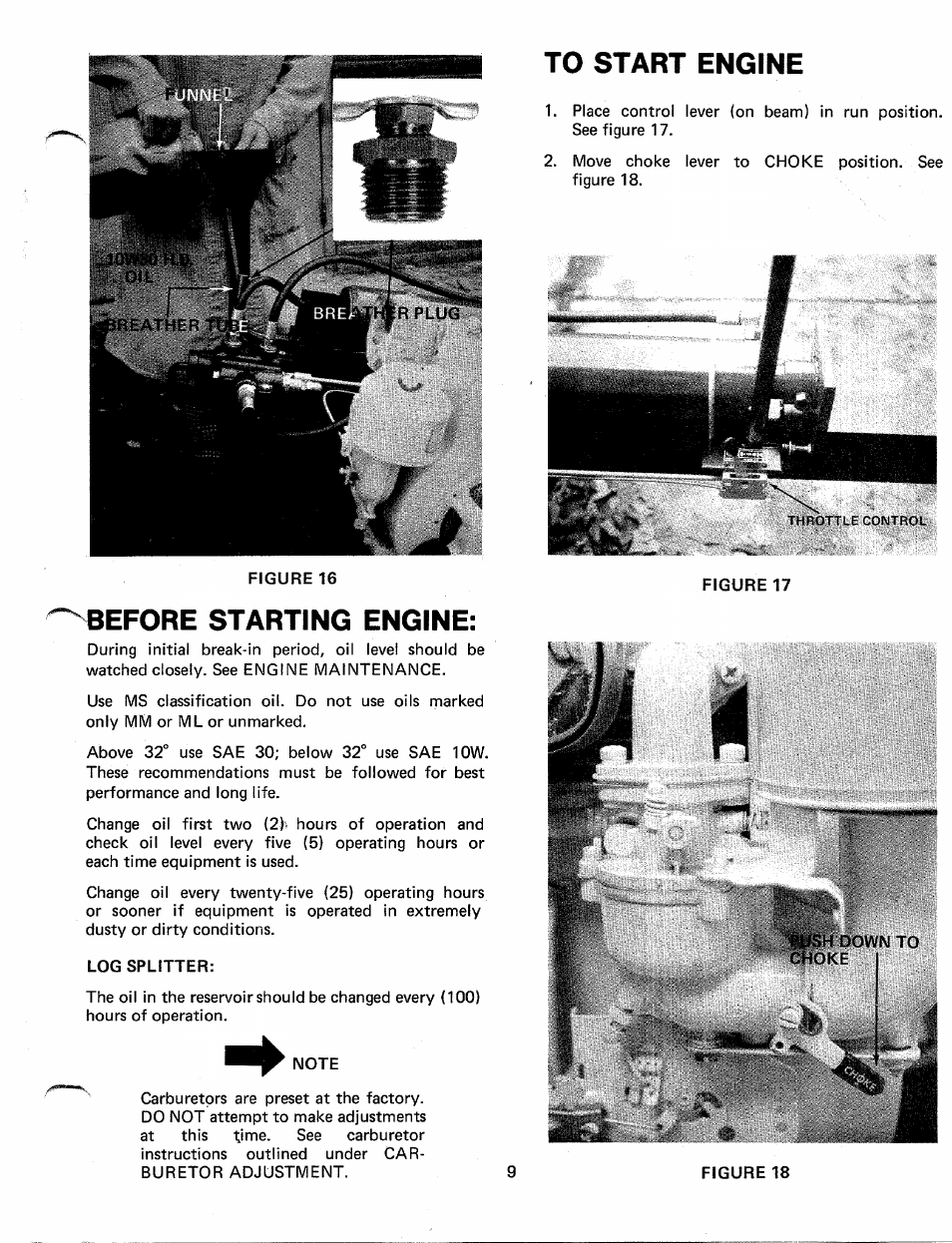 Before starting engine, To start engine | Bolens 248-645A User Manual | Page 9 / 19