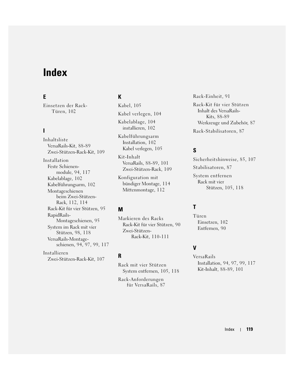 Index | Dell PowerEdge SC1435 User Manual | Page 121 / 202