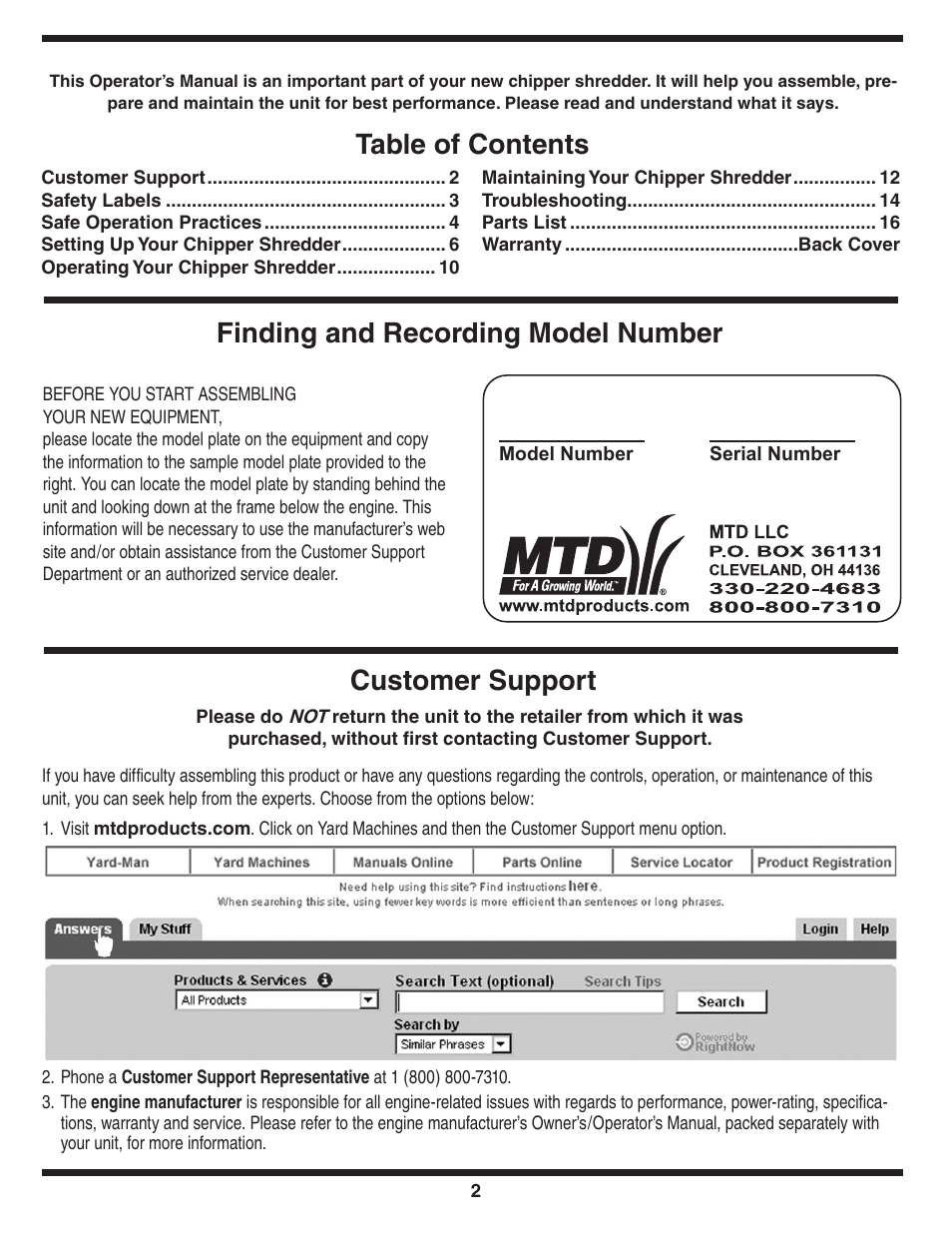 Bolens 452 Thru 465 User Manual | Page 2 / 20