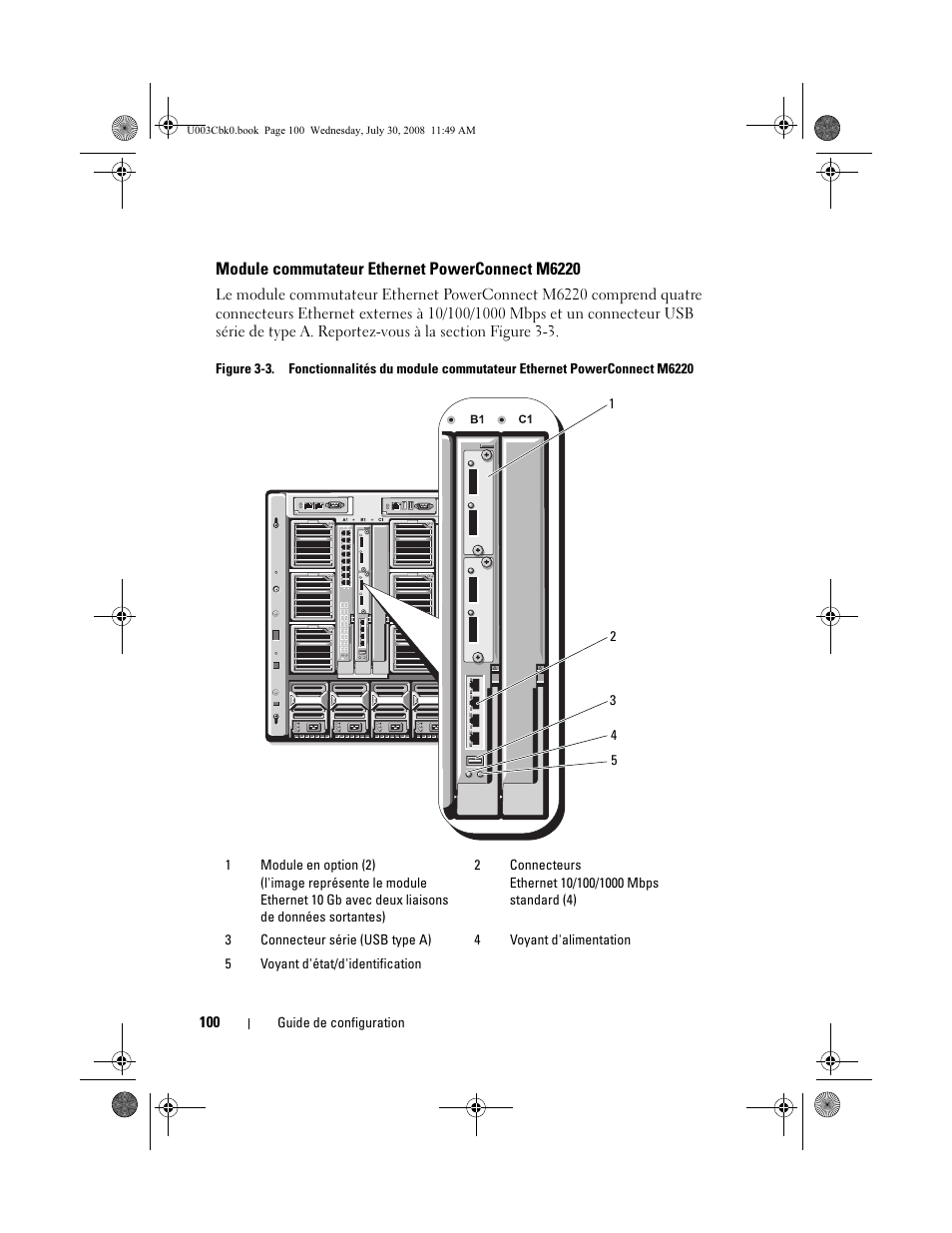 Module commutateur ethernet powerconnect m6220 | Dell PowerEdge M605 User Manual | Page 102 / 232