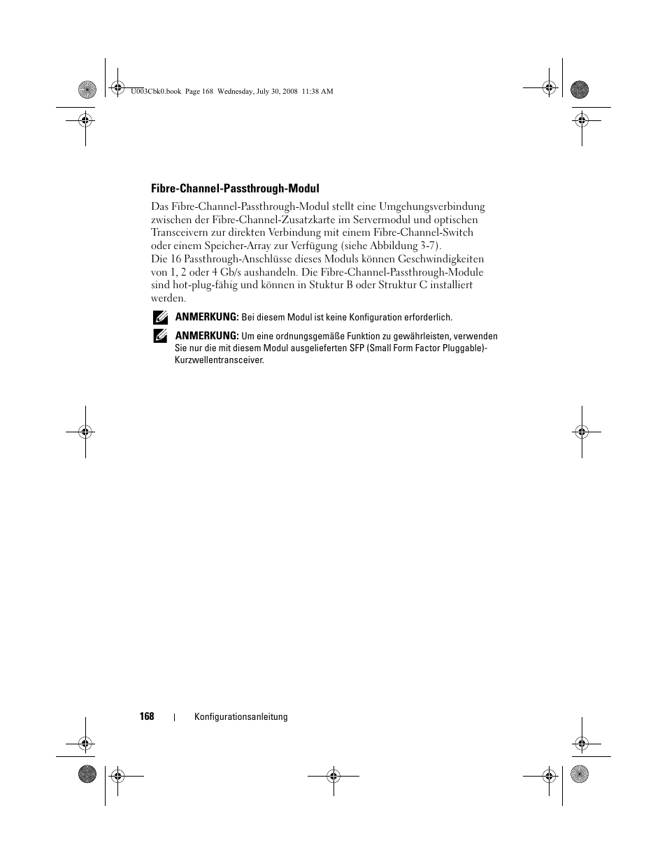 Fibre-channel-passthrough-modul | Dell PowerEdge M605 User Manual | Page 170 / 232
