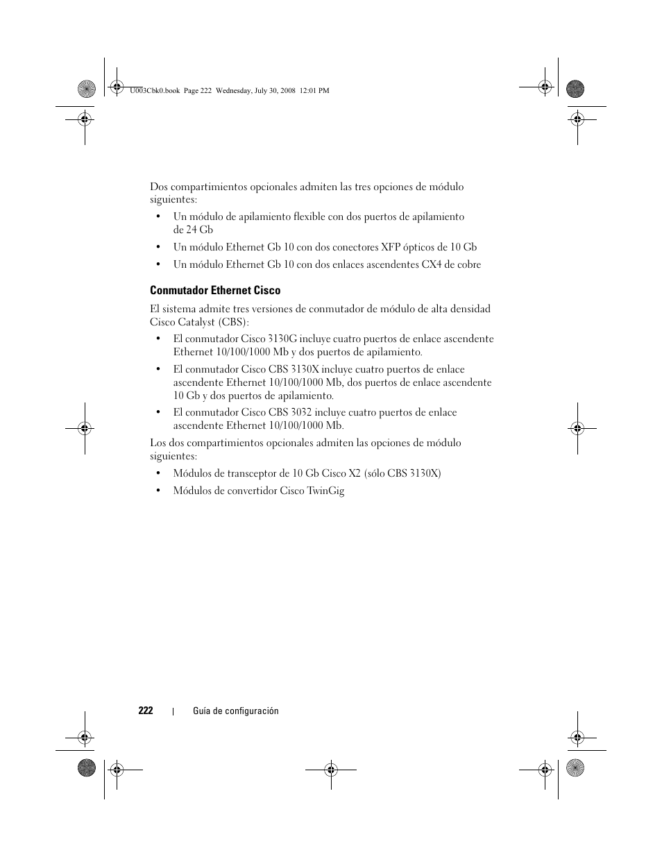 Conmutador ethernet cisco | Dell PowerEdge M605 User Manual | Page 224 / 232