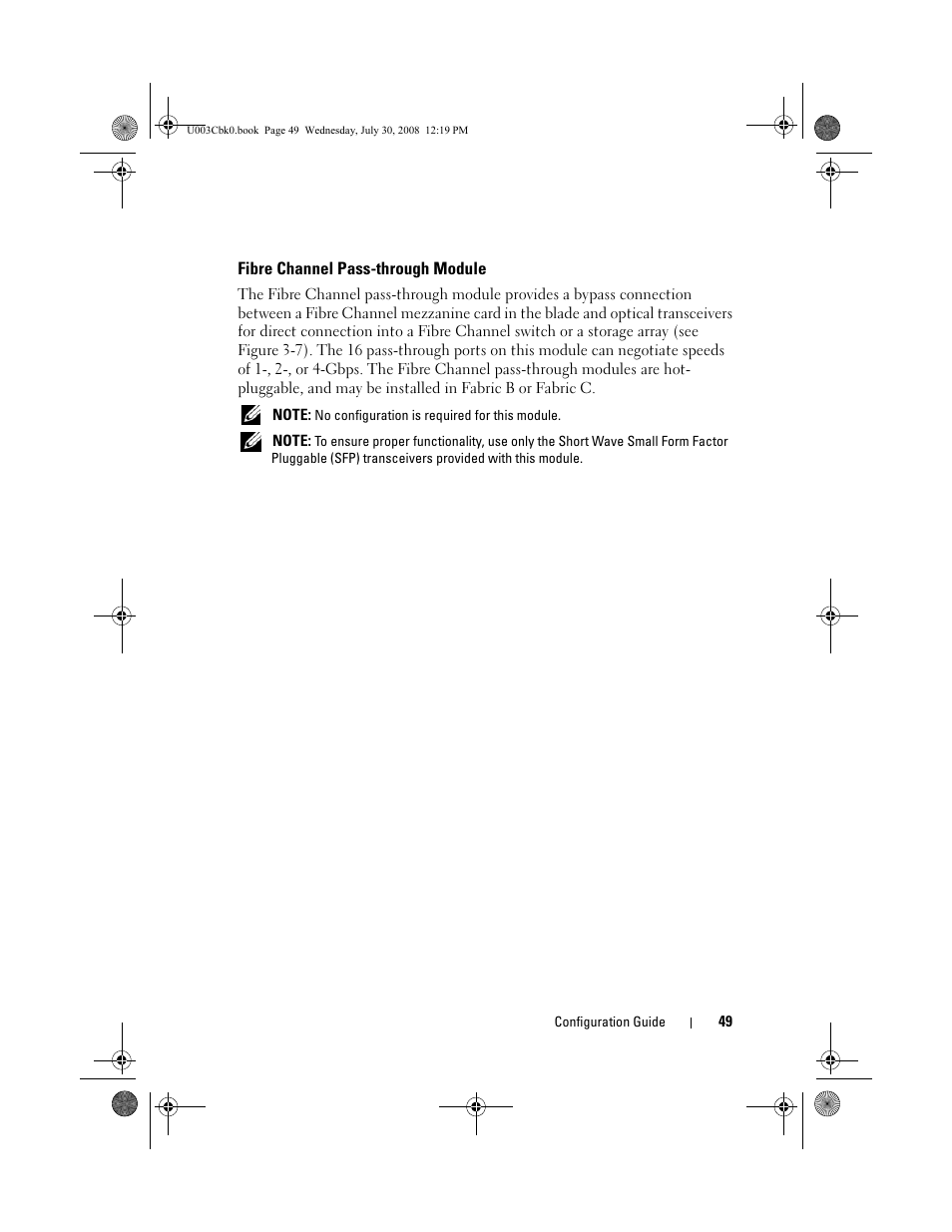 Fibre channel pass-through module | Dell PowerEdge M605 User Manual | Page 51 / 232