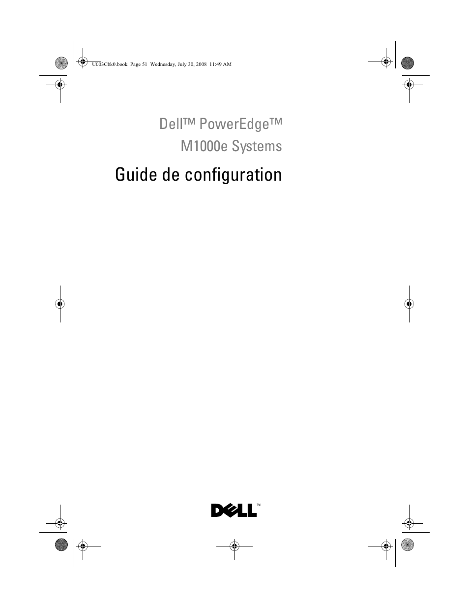 Guide de configuration, Dell™ poweredge™ m1000e systems | Dell PowerEdge M605 User Manual | Page 53 / 232