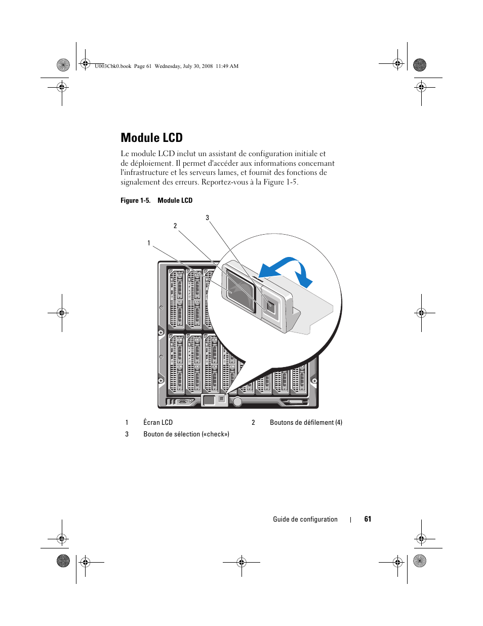 Module lcd | Dell PowerEdge M605 User Manual | Page 63 / 232