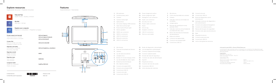 Features, Explore resources | Dell OptiPlex 9030 All In One (Mid 2014) User Manual | Page 2 / 2