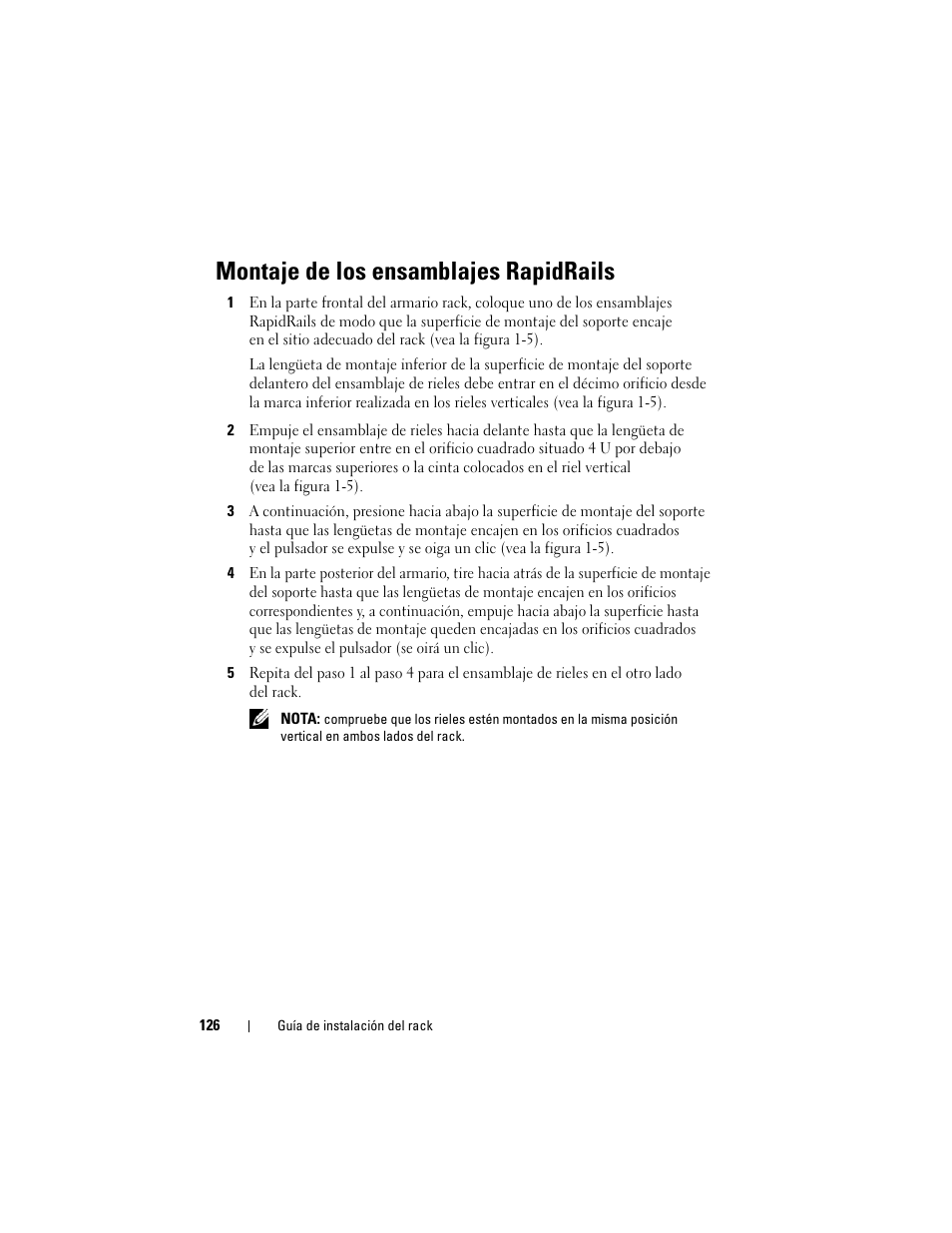 Montaje de los ensamblajes rapidrails | Dell PowerEdge M600 User Manual | Page 128 / 144