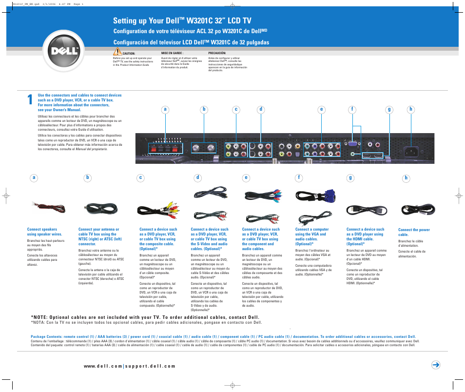 Dell LCD TV W3201C User Manual | 2 pages